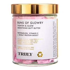 Truly Buns of Glowry Tighten & Glow Smoothing Butt Butter 6 Oz! Firming And Smoothing Butt Butter Cream Tiktok Viral! Infused With Watermelon, Vitamin E & Wheat Protien Boost! Vegan And Cruelty Free!