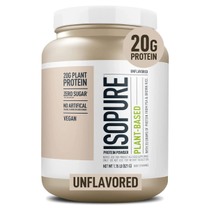 Unflavored Vegan Protein Powder from Isopure, with Monk Fruit Sweetener & Amino Acids, Post Workout Recovery, Sugar Free, Plant Based, Organic Pea Protein, Dairy Free, 22 Servings (Packaging May Vary)