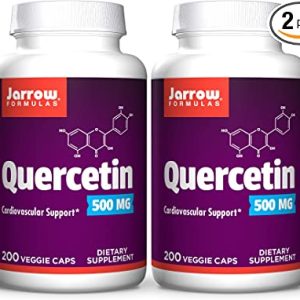 Jarrow Formulas Quercetin 500 mg – 200 Veggie Caps, Pack of 2 – Supports Antioxidant Status, Cardiovascular Health & Immune Health – 400 Total Servings