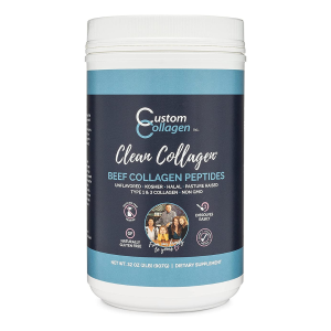 Collagen Peptides Powder 2lb (32oz) Jar – Clean Collagen® – Unflavored, Grass Fed, Paleo, Non GMO, Kosher – Highly Soluble Protein