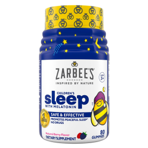Zarbee’s Kids 1mg Melatonin Gummy, Drug-Free & Effective Sleep Supplement for Children Ages 3 and Up, Natural Berry Flavored Gummies, 80 Count