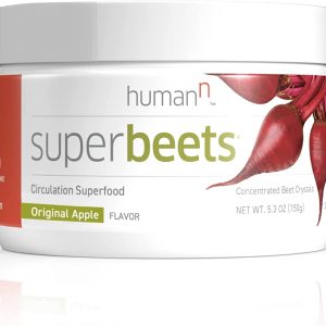 HumanN SuperBeets Original Apple – Beet Root Powder – Nitric Oxide Boost for Blood Pressure, Circulation & Heart Health Support-Non-GMO Superfood Supplement-Natural Original Apple Flavor, 30 Servings