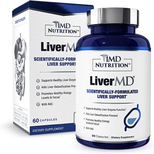 1MD LiverMD – Liver Support Supplement | Siliphos Milk Thistle Extract – Highly Bioavailable, for Liver Support | 60 Capsules