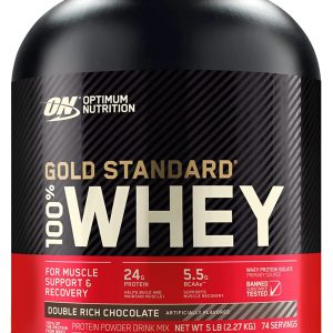 Optimum Nutrition Gold Standard 100% Whey Protein Powder, Double Rich Chocolate, 5 Pound (Packaging May Vary)