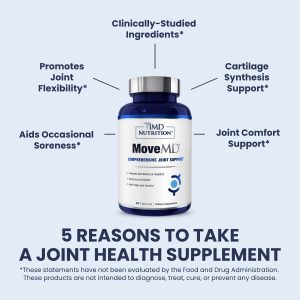 1MD Nutrition MoveMD – Joint Health Supplement – Doctor Formulated | with Collagen, Astaxanthin, and More | 30 Capsules