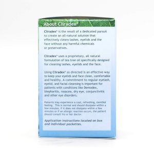 Cliradex Towelettes – Natural Face, Eyelash & Eyelid Cleanser – Wipes for Demodex, Blepharitis, Mgd and Red Irritated Eye Lid – Tea Tree Oil Extract.