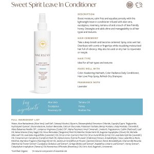 INNERSENSE Organic Beauty – Natural Sweet Spirit Leave-In Conditioner | Non-Toxic, Cruelty-Free, Clean Haircare (10oz)