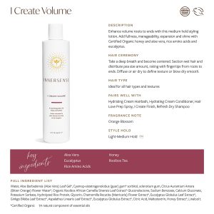 INNERSENSE Organic Beauty – Natural I Create Volume Hair Volumizing Lotion | Non-Toxic, Cruelty-Free, Clean Haircare (32oz)