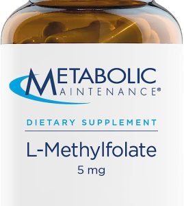 Metabolic Maintenance L-Methylfolate 5mg – Gluten Free & Dairy Free Folate Supplement – Supports Cognitive + Brain Health – L Methylfolate for Daily Use (90 Capsules)