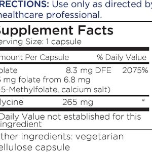 Metabolic Maintenance L-Methylfolate 5mg – Gluten Free & Dairy Free Folate Supplement – Supports Cognitive + Brain Health – L Methylfolate for Daily Use (90 Capsules)