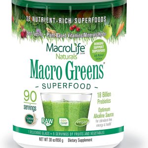 MacroLife Naturals Macro Greens Superfood – 30oz – 90 Servings