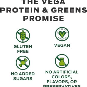 Vega Protein and Greens Vanilla, Vegan Plant Based Protein Powder 18.6 oz