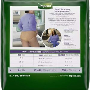 DependsWomen Overnight Disposable Underwear Extra Large