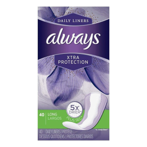 Always Dailies Xtra Protection Long Liners 40 ea (Pack of 2)