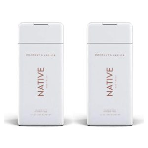 NATIVE Body Wash – Coconut & Vanilla 11.5 oz (340ml) – 2-PACK for Hydrating