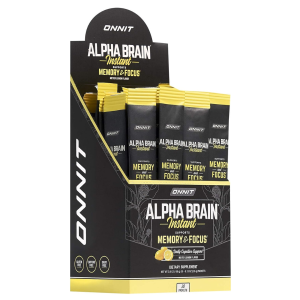 ONNIT Alpha Brain Instant – Meyer Lemon Flavor – Nootropic Brain Booster Memory Supplement – for Focus, Energy & Clarity – Alpha GPC Choline, Cats Claw, L-Theanine, Bacopa – 30ct