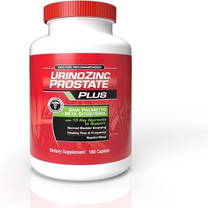 Urinozinc Plus – Prostate Supplement with Beta Sitosterol & Saw Palmetto – Reduce Frequent Urination Concerns & Support your Prostate Health, 180 Caplets