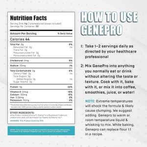 Genepro Unflavored Protein Powder – New Formula – Lactose-Free, Gluten-Free, & Non-GMO Whey Isolate Supplement Shake (3rd Generation, 30 Servings)