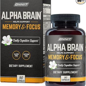 Onnit Alpha Brain (90ct): Nootropic Brain Booster Supplement For Memory, Focus, and Mental Clarity | With Bacopa, AC11, Huperzine A, L-Tyrosine, and Vitamin B6