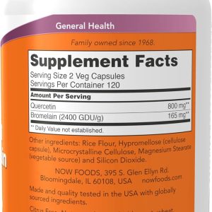 NOW Foods Supplements Quercetin with Bromelain 240 Veg Caps