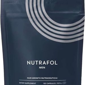 Nutrafol Men’s Hair Growth Supplements, Clinically Tested for Visibly Thicker Hair and Scalp Coverage, Dermatologist Recommended – 1 Month Supply, 1 Refill Pouch