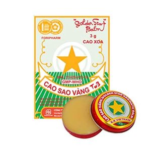 12 Boxes X 3 Grams (Net Weight), Golden Star Balm, Cao Sao Vang Vietnam, Aromatic Balsam