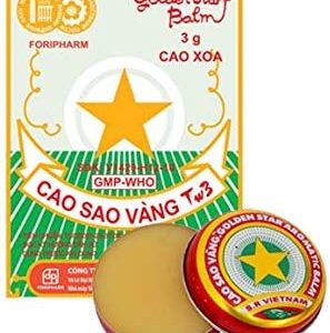 Cao Sao Vang 3 X New Golden Star Balm Vietnam 3g Each/9g Total (Natural)