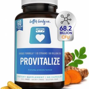 Better Body Co. Provitalize | Probiotics for Women Digestive Health, Menopause, 68.2 Billion CFU – Relief for Bloating, Hot Flashes, Joint Support, Night Sweats – for Sexy Midsection Curves – 60 Caps