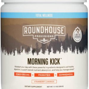 ROUNDHOUSE PROVISION Morning Kick, Greens Powder Supplement with Ashwaganda for Healthy Digestion, Energy Levels, and Overall Wellness, 30 Servings